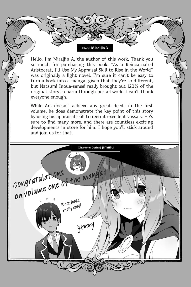 Reincarnated as an Aristocrat with an Appraisal Skill chapter 8